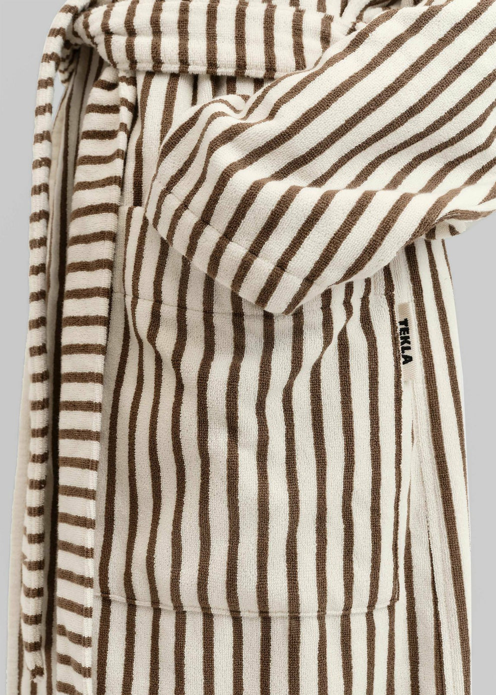 Tekla Hooded Bathrobe - Kodiak Stripes