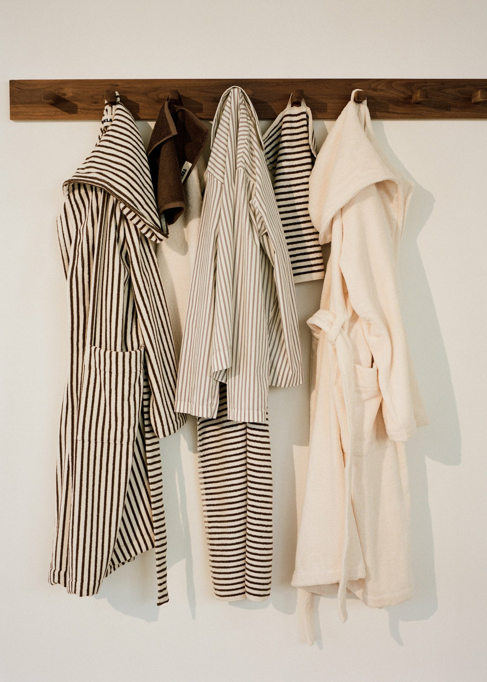 Tekla Hooded Bathrobe - Kodiak Stripes