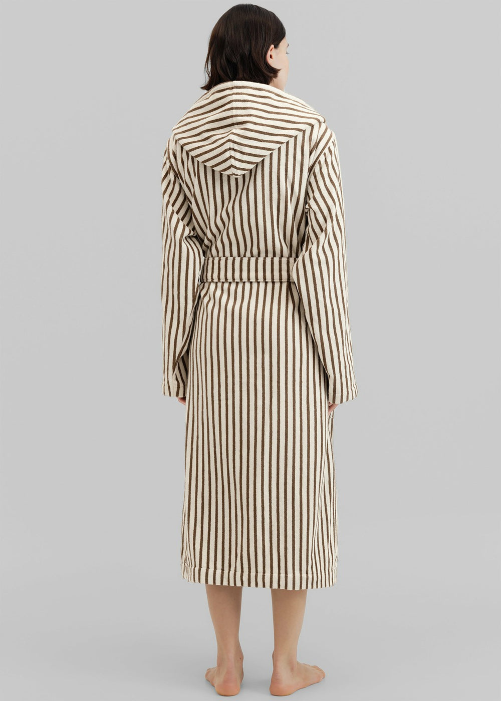 Tekla Hooded Bathrobe - Kodiak Stripes