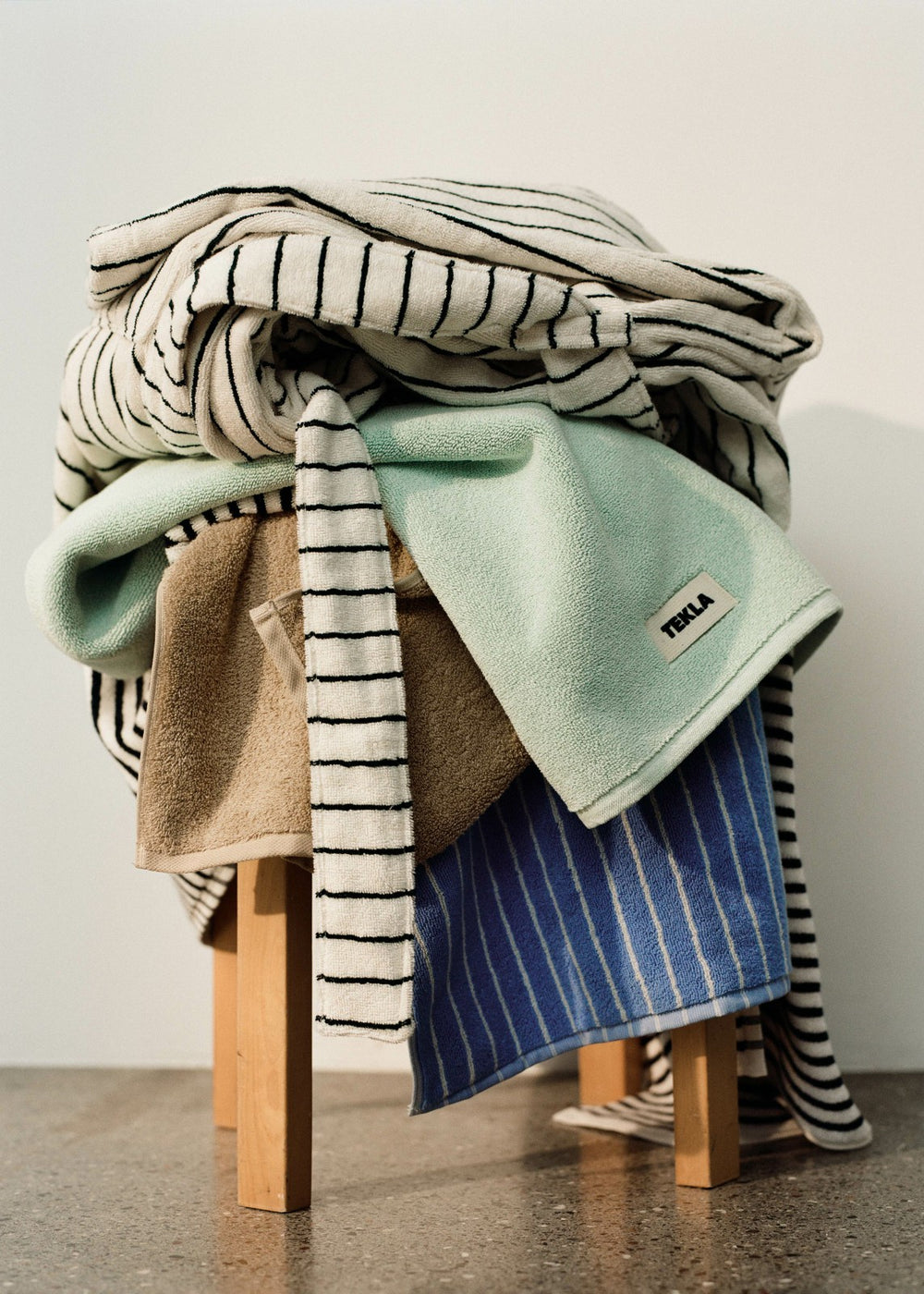 Tekla Hooded Bathrobe - Racing Green Stripes