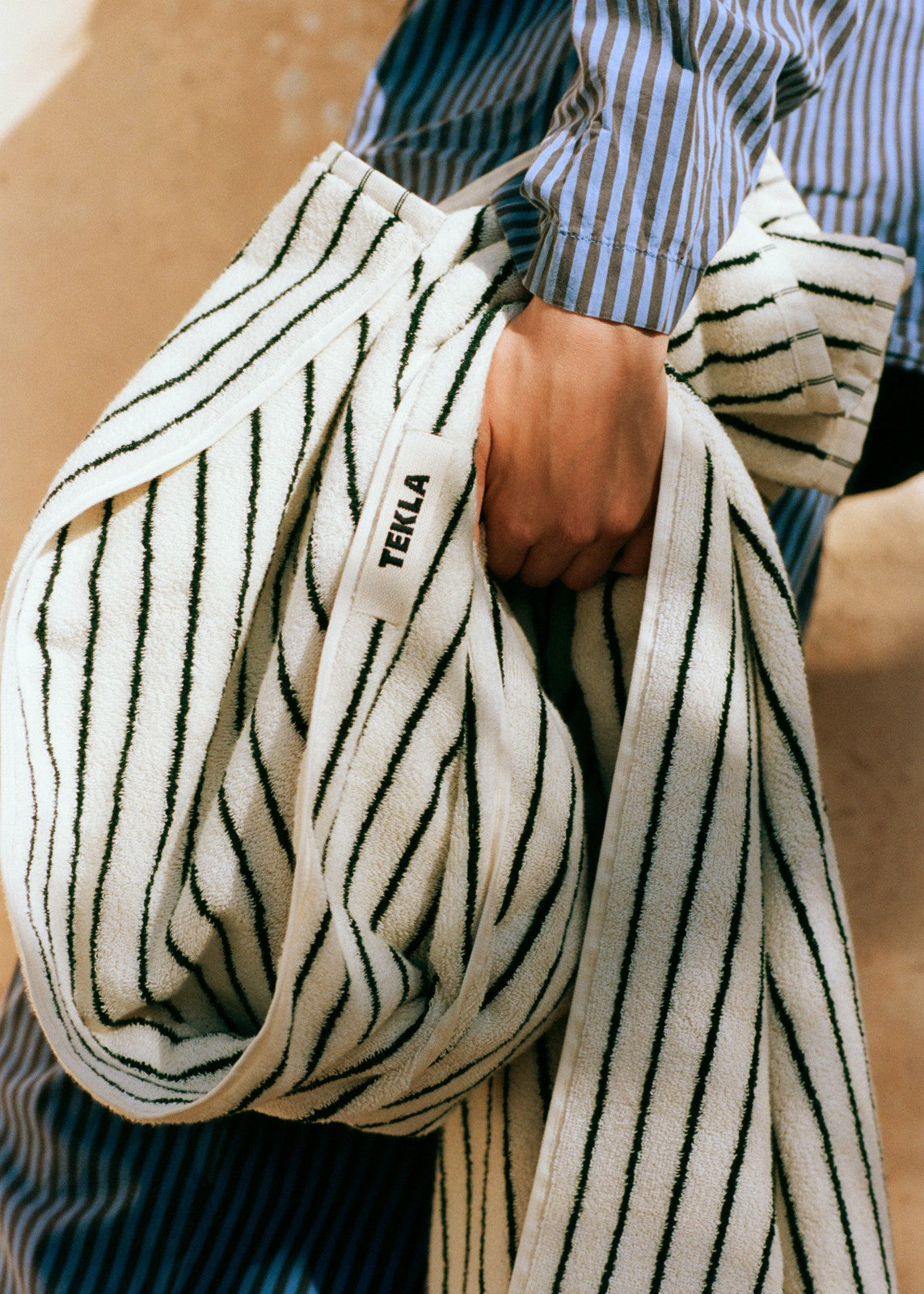 Tekla Towel - Racing Green Stripes