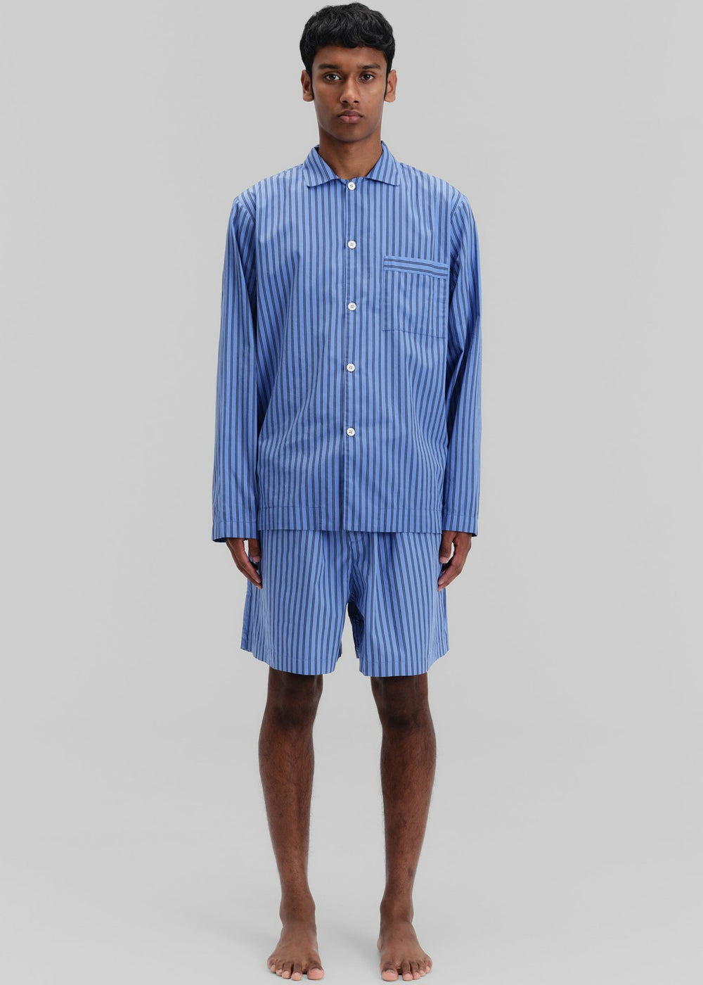 Tekla Poplin Pyjama Shirt - Boro Stripes