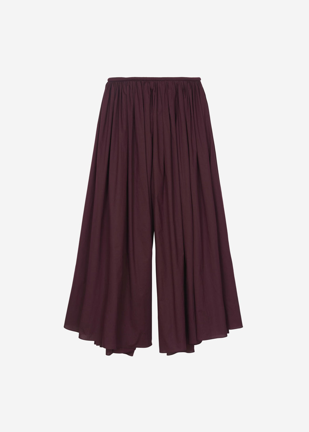 Gaeta Wide Corded Waistband Culottes - Burgundy
