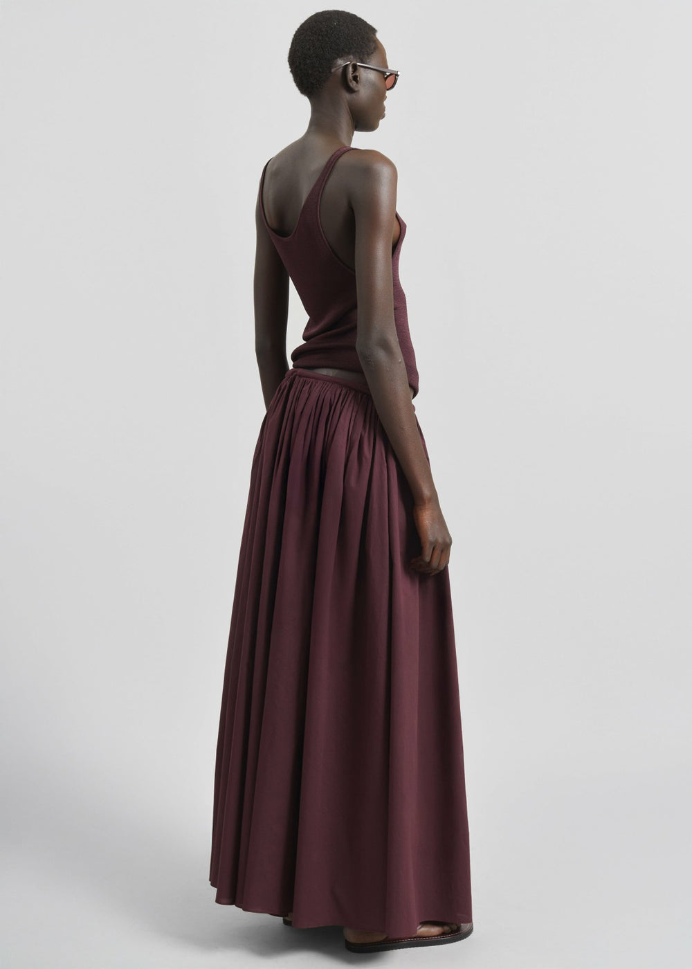 Gaeta Wide Corded Waistband Culottes - Burgundy