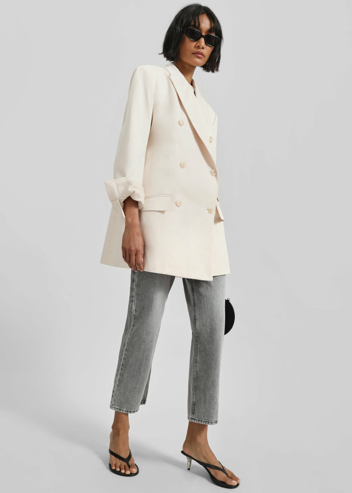 Dunleer Double-Breasted Blazer - Cream