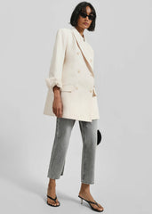 Dunleer Double-Breasted Blazer - Cream