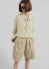 Bora Cotton Chino Shorts - Beige