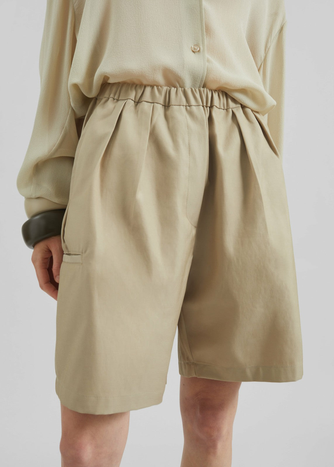 Bora Cotton Chino Shorts - Beige