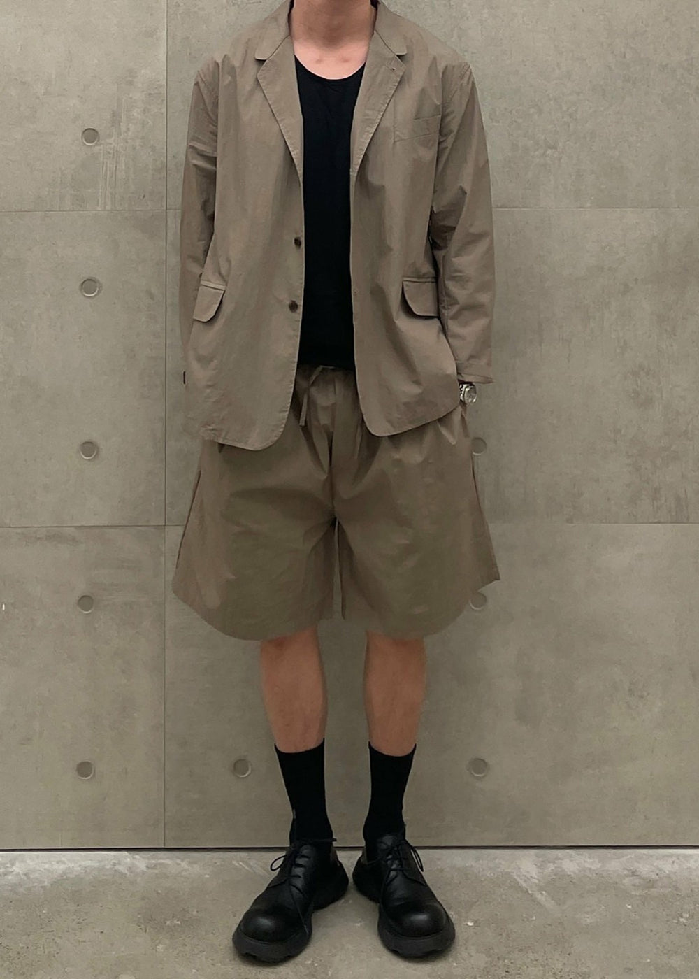 Ohio Crinkled Poplin Blazer - Taupe