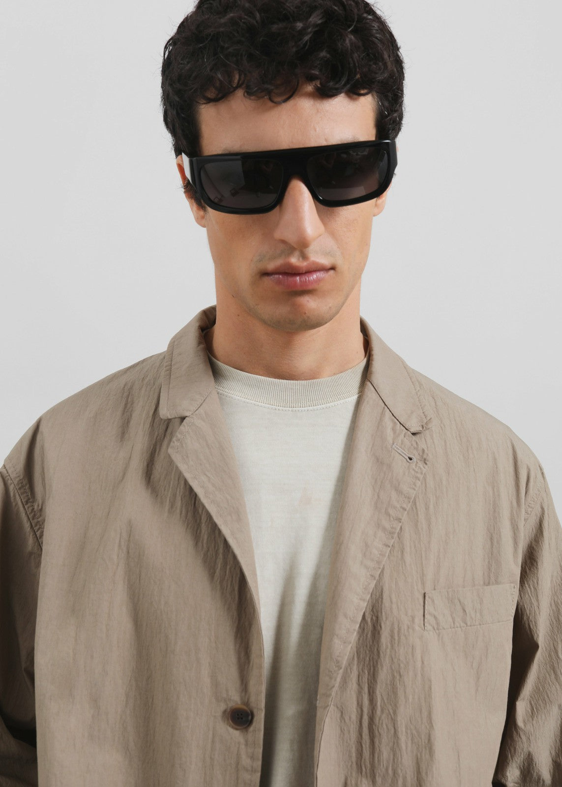 Ohio Crinkled Poplin Blazer - Taupe