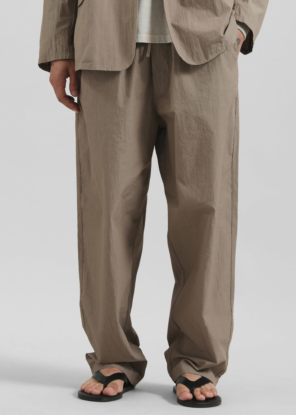Ohio Crinkled Poplin Pants - Taupe