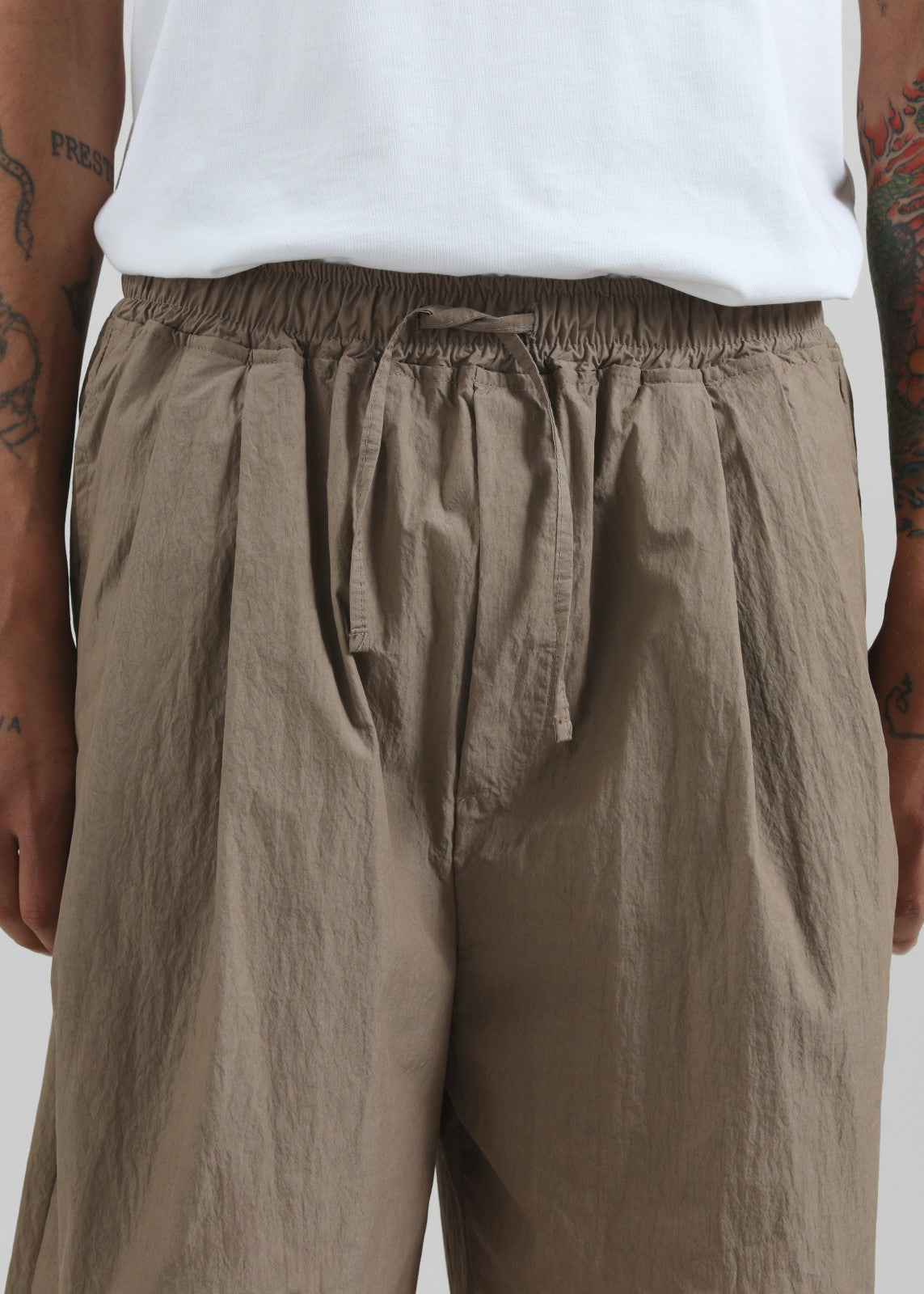 Ohio Crinkled Poplin Pants - Taupe
