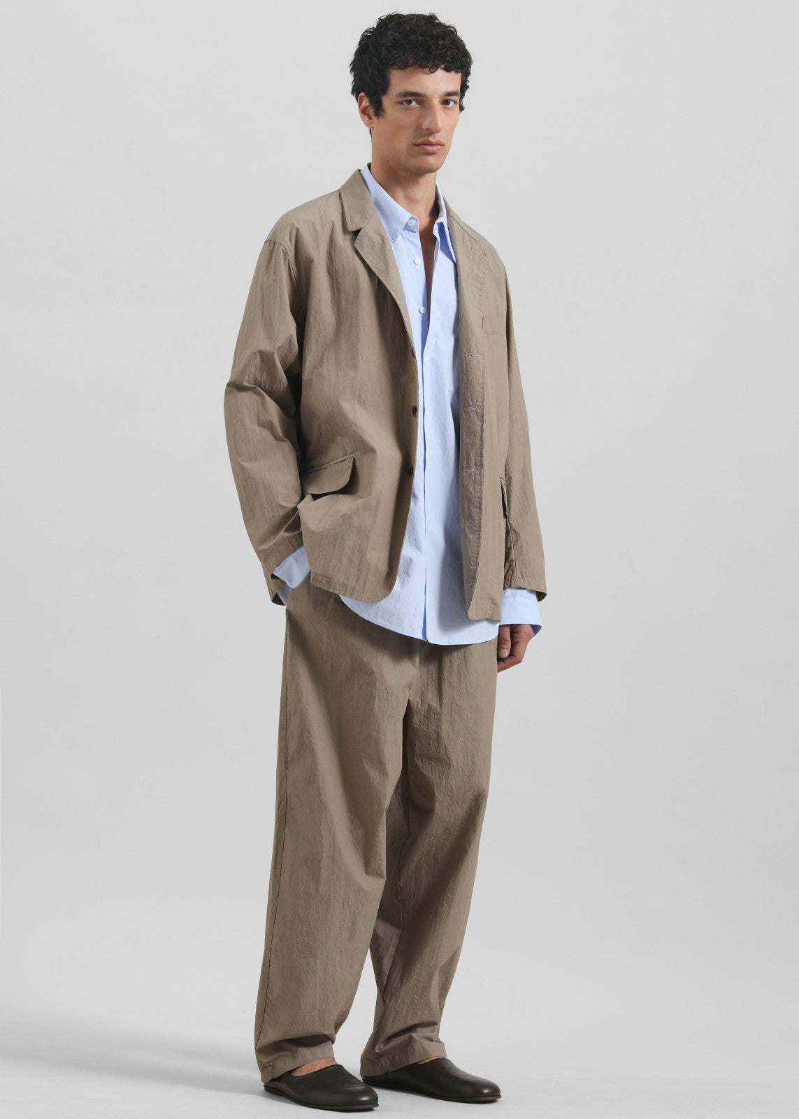Ohio Crinkled Poplin Pants - Taupe