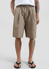 Ohio Crinkled Poplin Shorts - Taupe