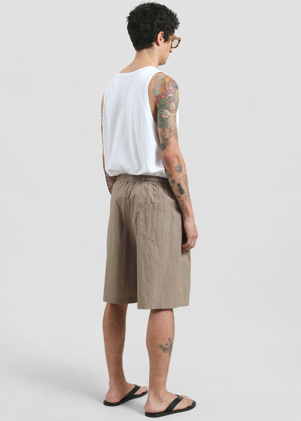 Ohio Crinkled Poplin Shorts - Taupe