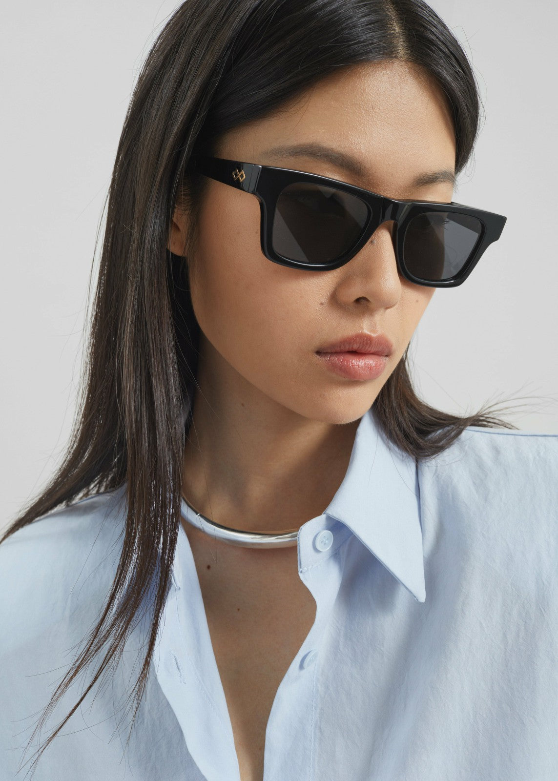 Completedworks Satin Neck Collar - Silver