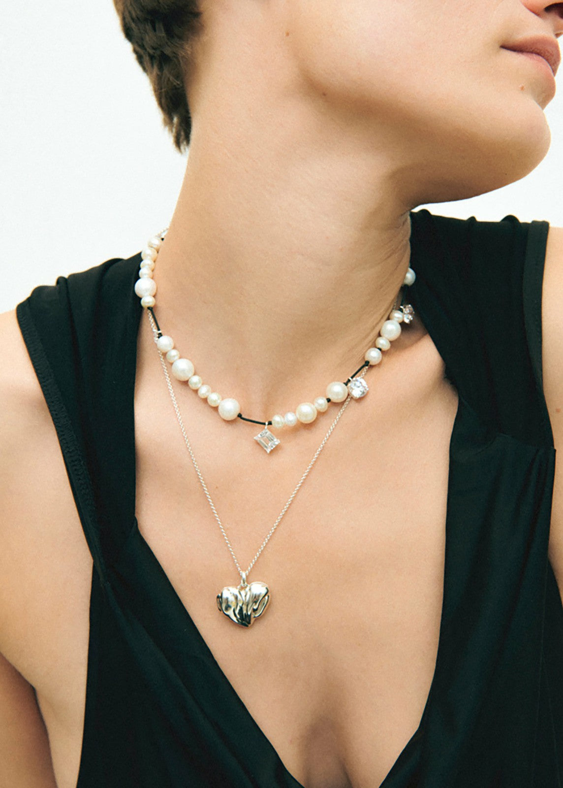 Completedworks Heart Locket Pendant Necklace - Silver