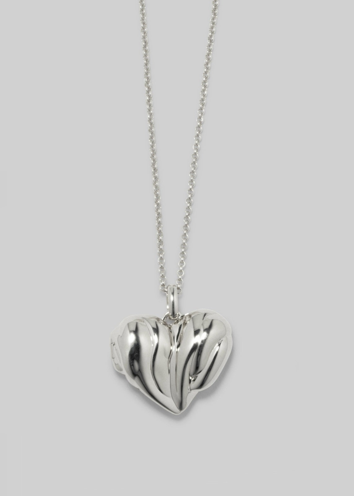 Completedworks Heart Locket Pendant Necklace - Silver