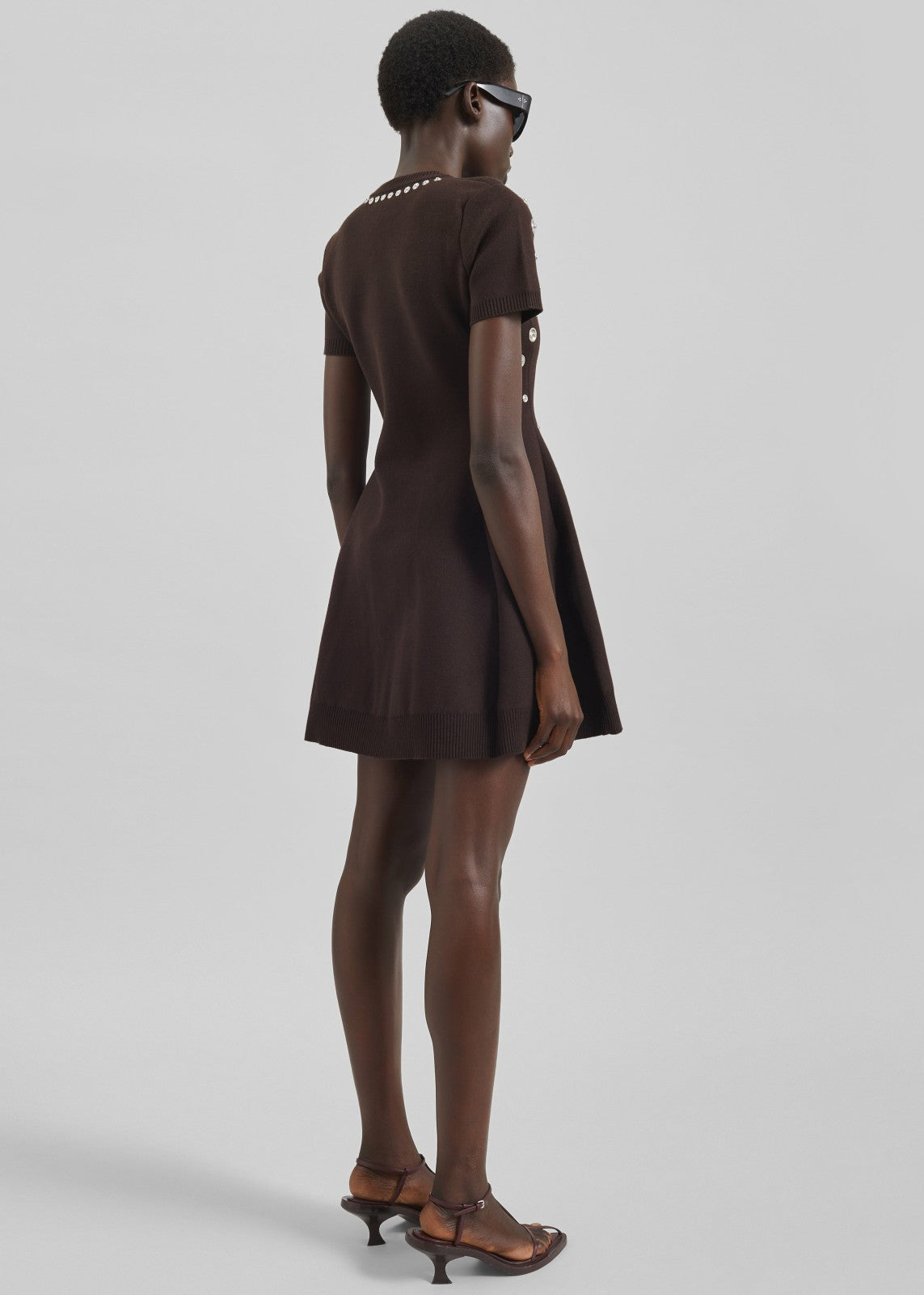Coperni Snap Babydoll Dress - Brown