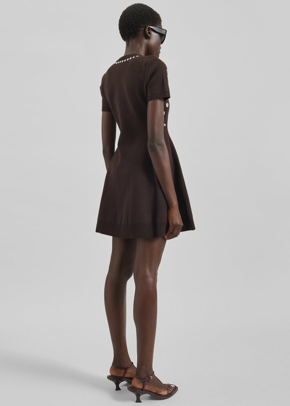 Coperni Snap Babydoll Dress - Brown