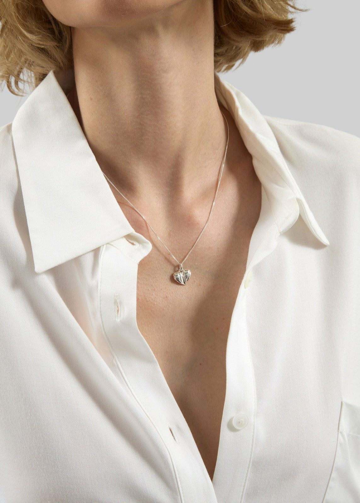 Completedworks Small Heart Locket Necklace - Silver