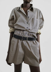 Lui Boxer Shorts - Beige/Navy Stripe