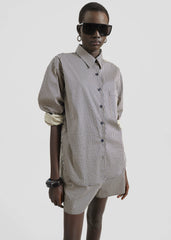 Lui Shirt - Beige/Navy Stripe