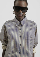 Lui Shirt - Beige/Navy Stripe