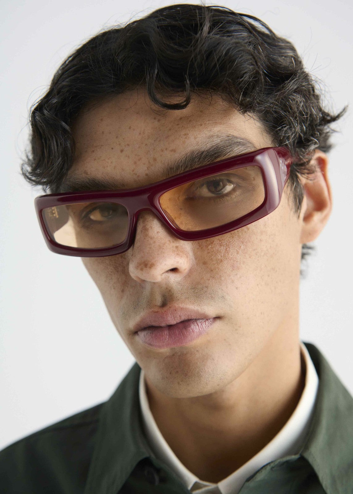 Port Tanger Daryan Sunglasses - Carmesi Acetate/Amber Lens