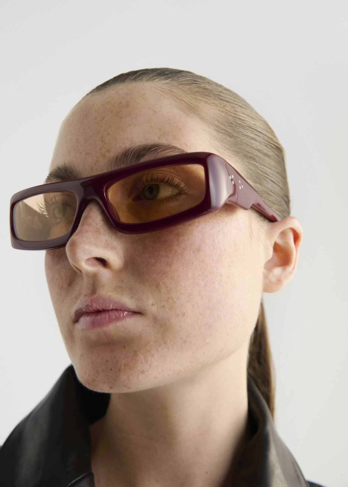 Port Tanger Daryan Sunglasses - Carmesi Acetate/Amber Lens