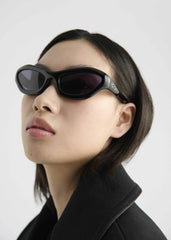 Port Tanger Hayya Sunglasses - Black Acetate/Black Lens