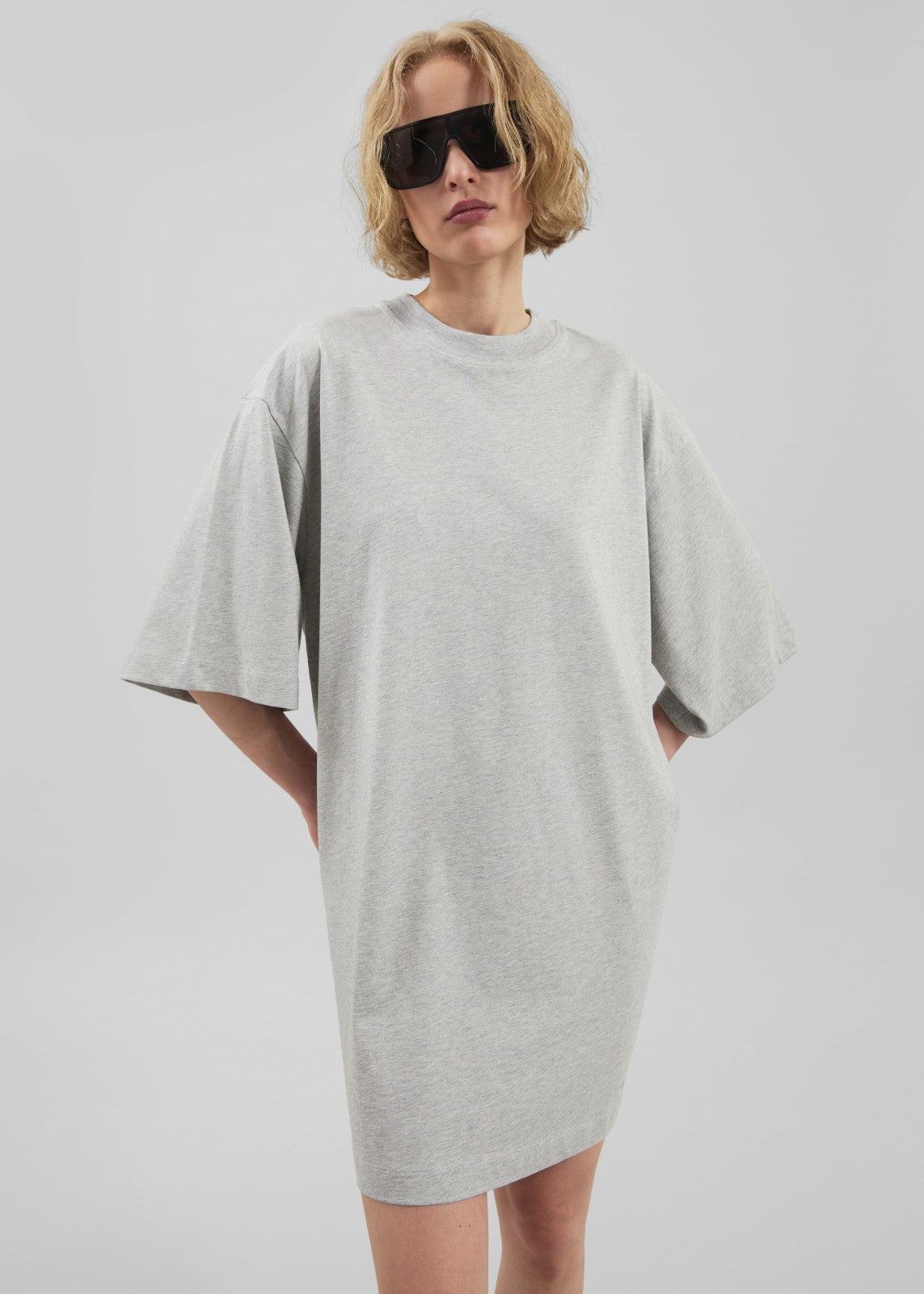 Loulou De Saison Ayaz Oversized T-Shirt Dress - Grey Melange