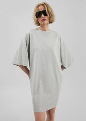 Loulou De Saison Ayaz Oversized T-Shirt Dress - Grey Melange