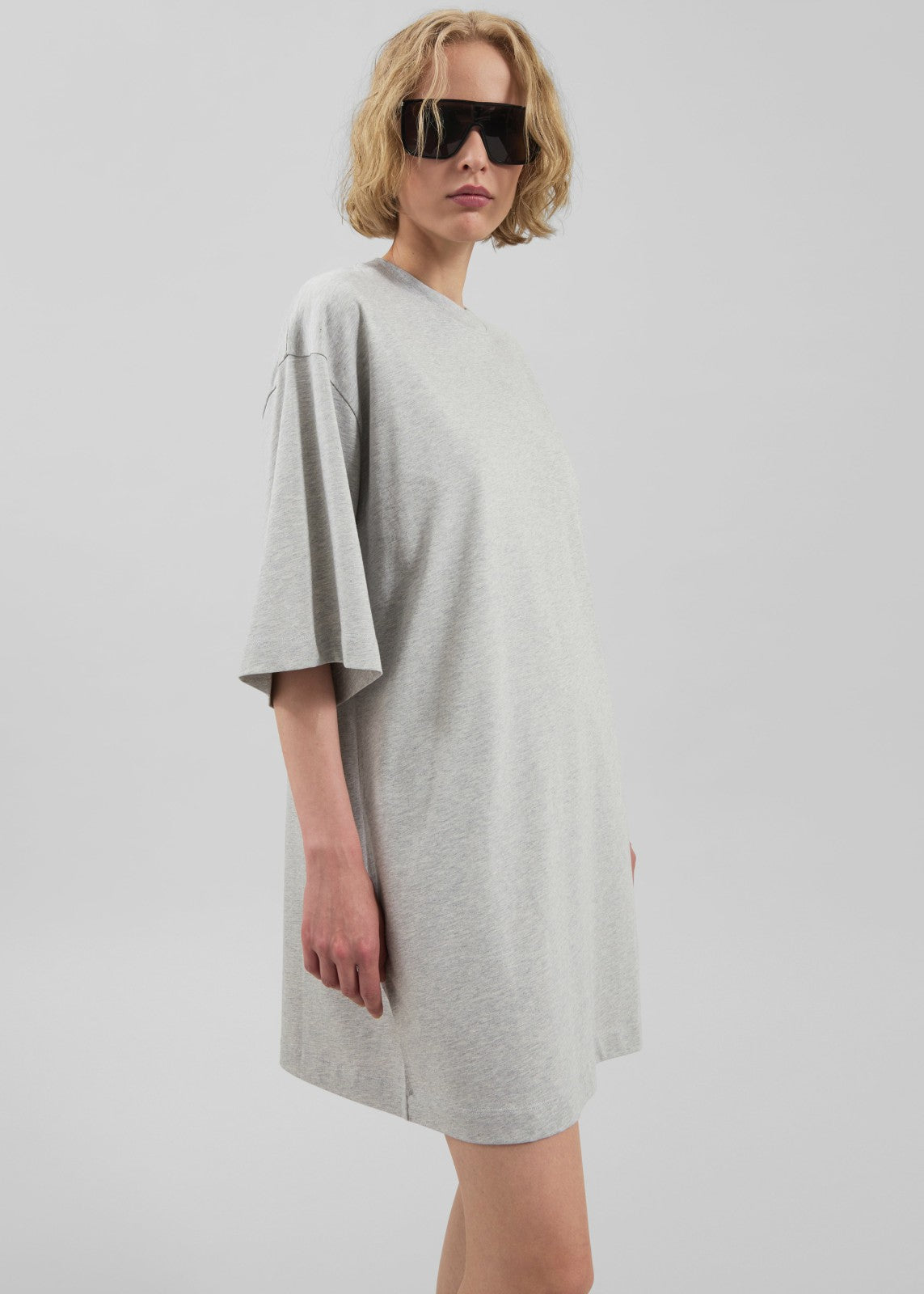 Loulou De Saison Ayaz Oversized T-Shirt Dress - Grey Melange