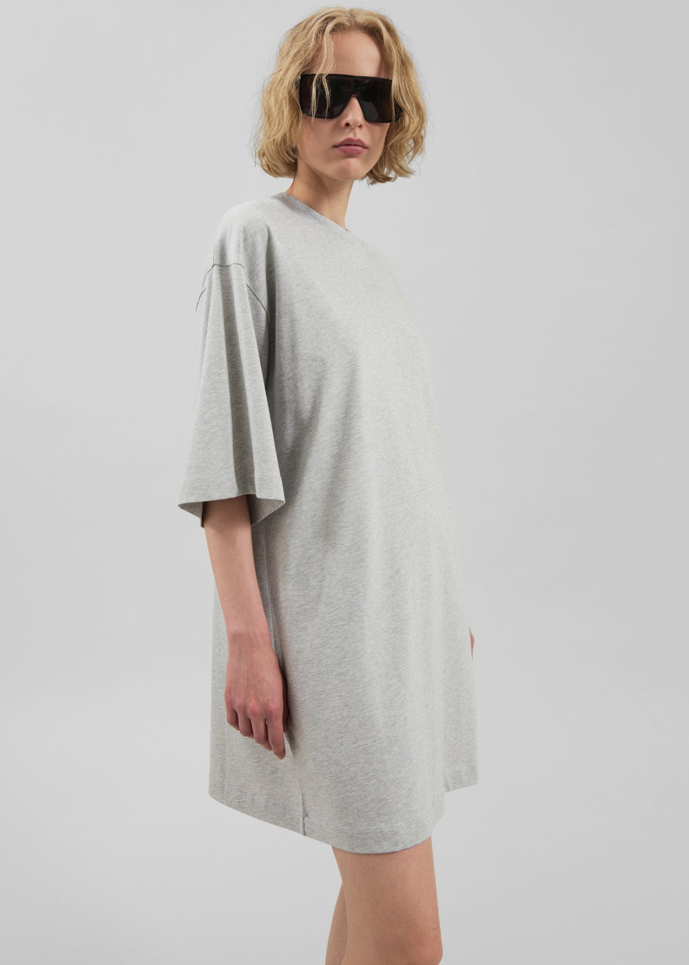 Loulou De Saison Ayaz Oversized T-Shirt Dress - Grey Melange