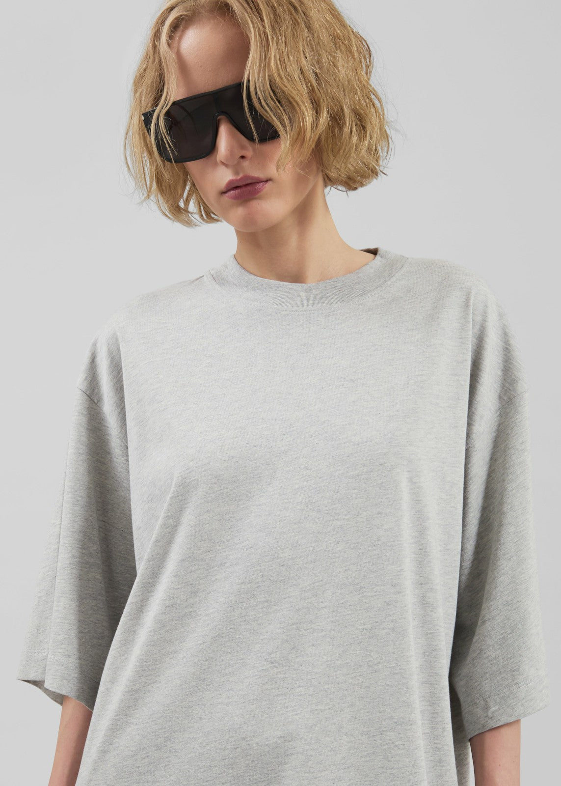 Loulou De Saison Ayaz Oversized T-Shirt Dress - Grey Melange