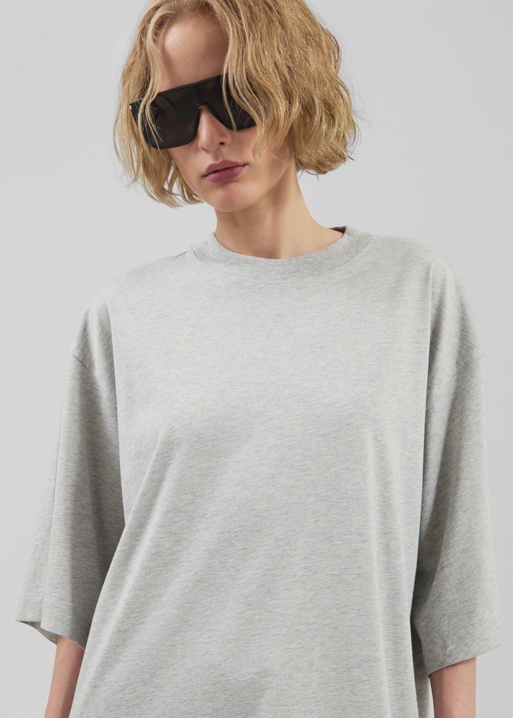 Loulou De Saison Ayaz Oversized T-Shirt Dress - Grey Melange