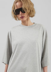 Loulou De Saison Ayaz Oversized T-Shirt Dress - Grey Melange
