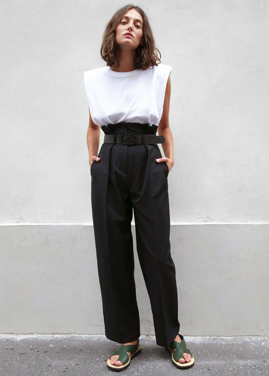 Eva Padded Shoulder Muscle T-Shirt - White