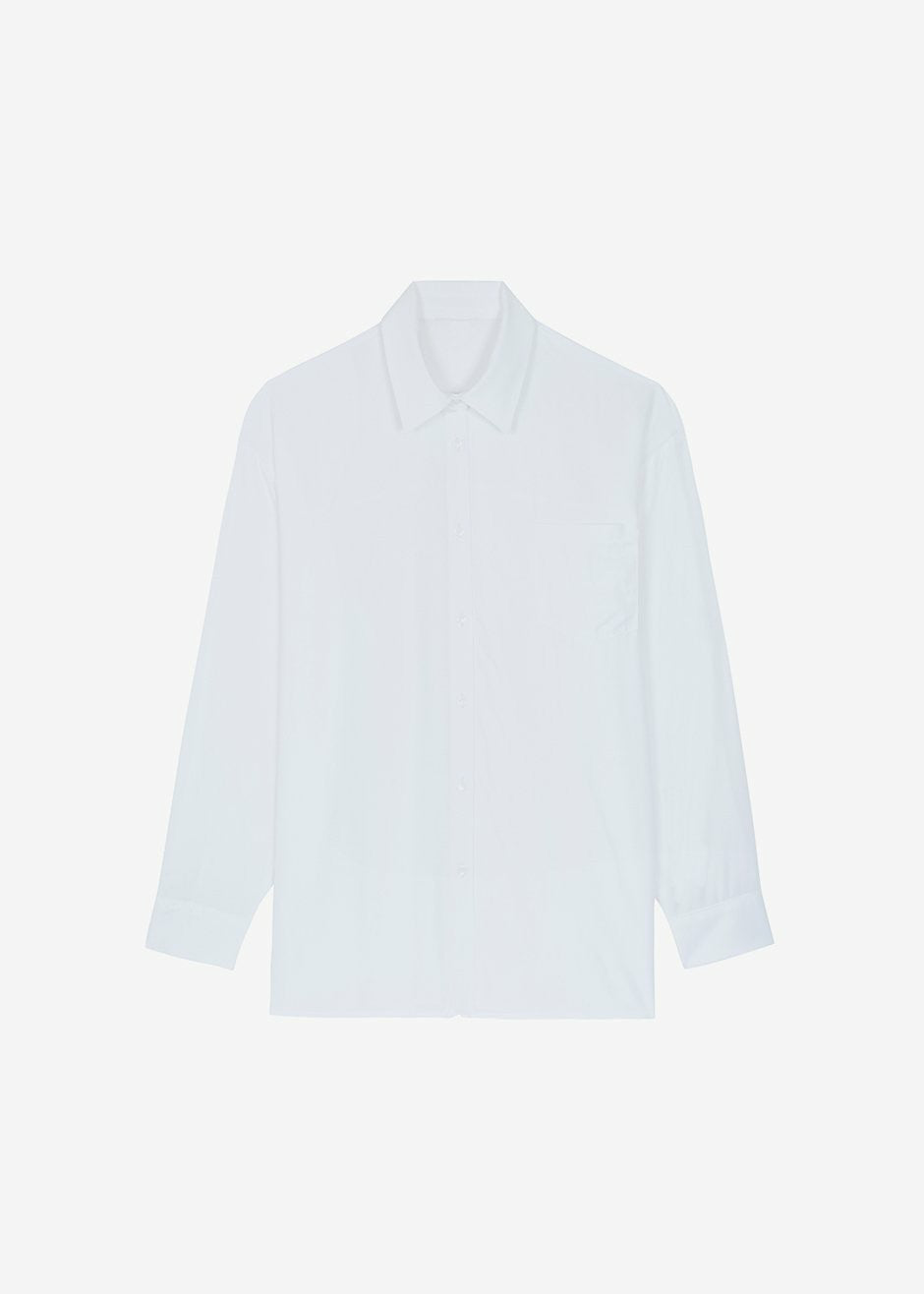 Hanna Silky Oversized Blouse - White