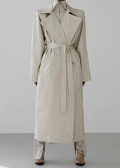 Marisol Box Shoulder Trench - Bone