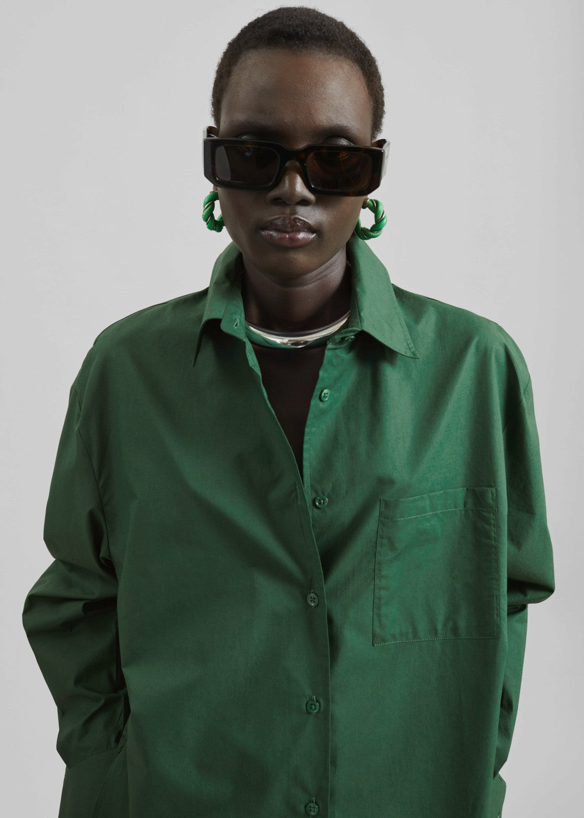 Lui Organic Cotton Shirt - Hunter Green