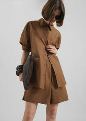 Lui Organic Cotton Shirt - Chocolate