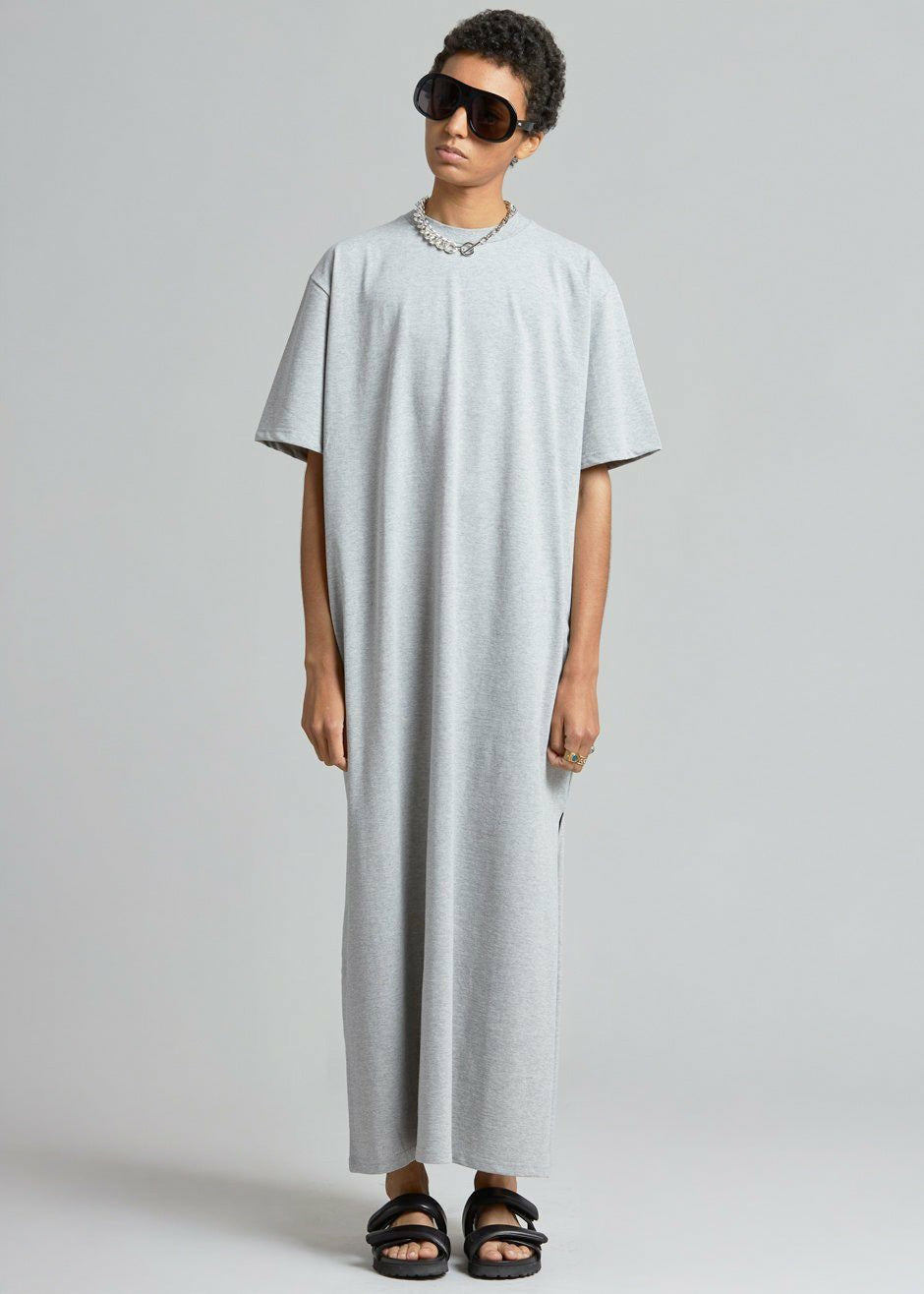 Lou Oversized Tee Dress - Heather Grey