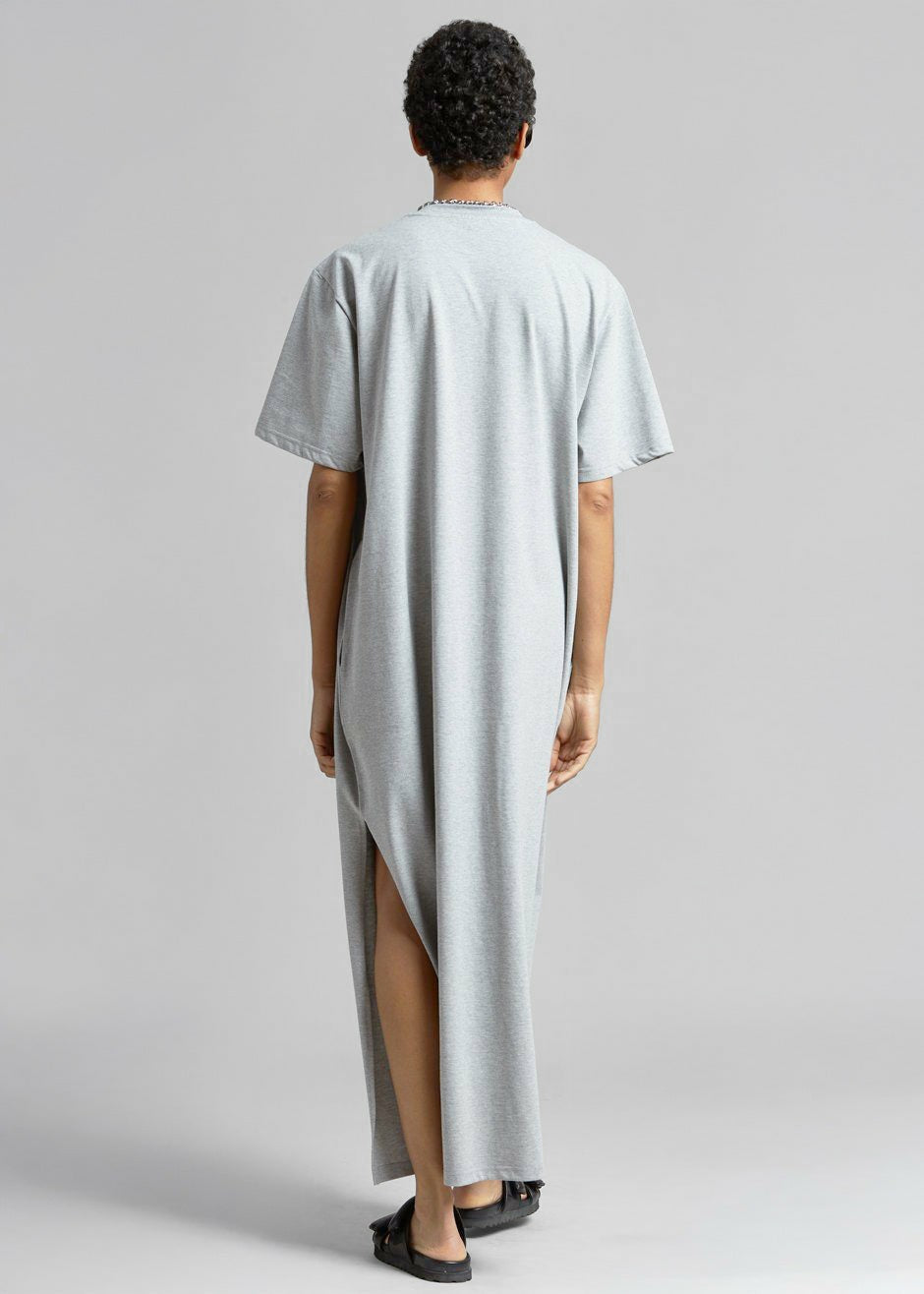 Lou Oversized Tee Dress - Heather Grey