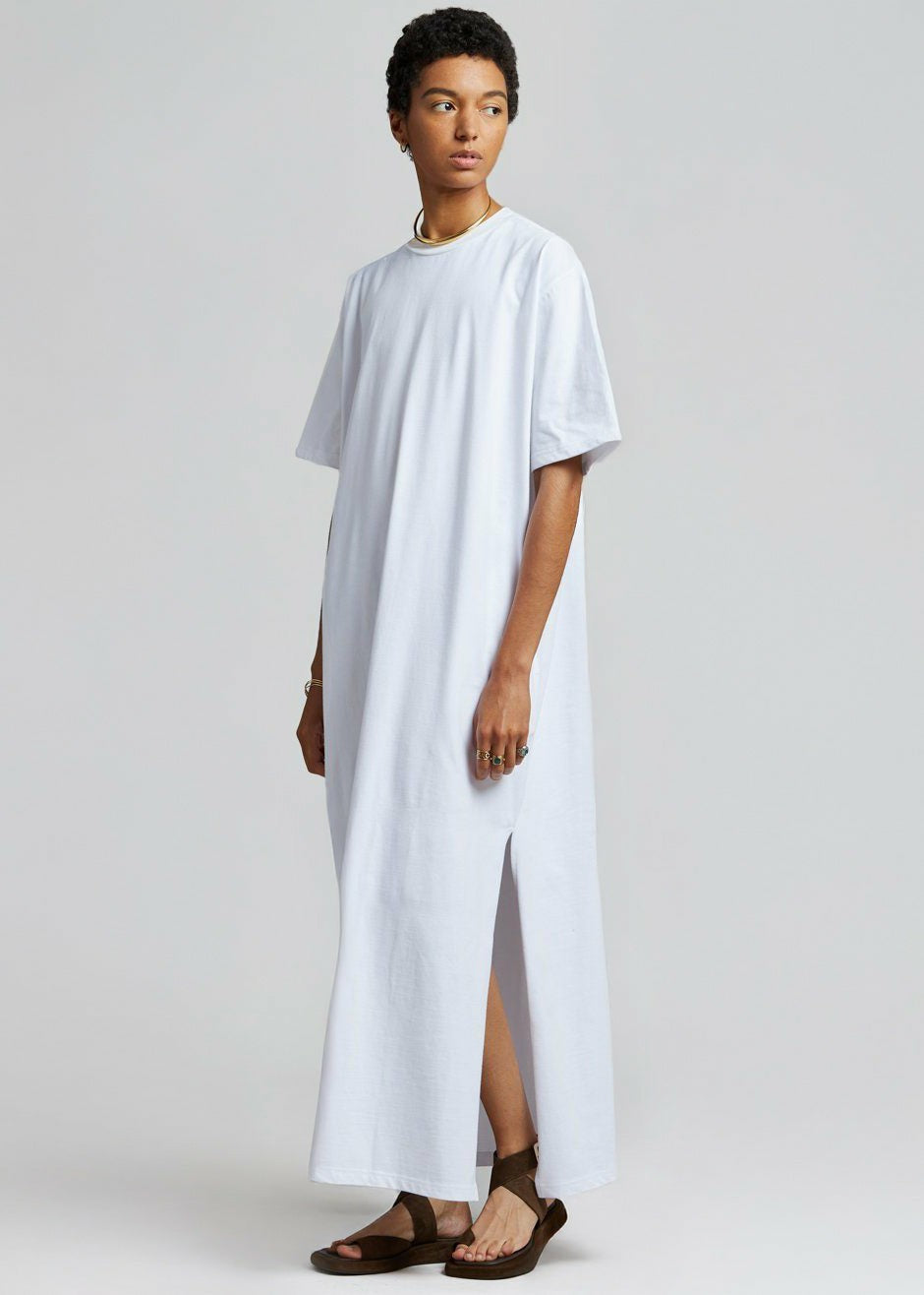 Lou Oversized Tee Dress - Optic White