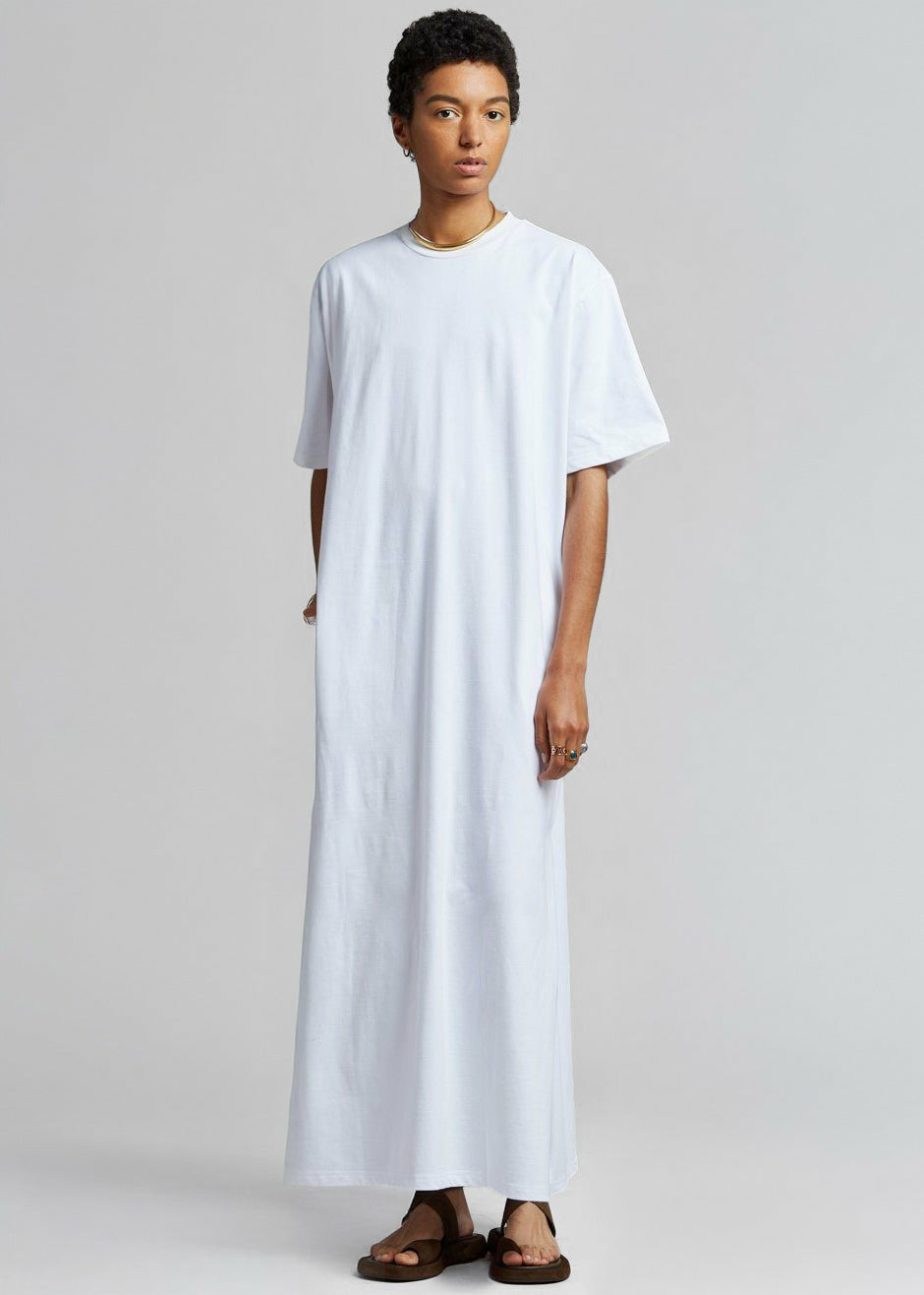 Lou Oversized Tee Dress - Optic White
