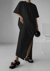 Lou Oversized Tee Dress - Black