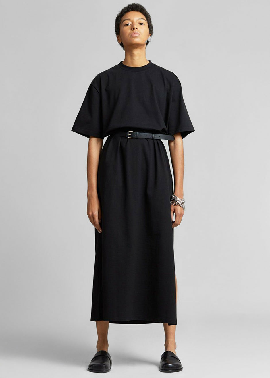 Lou Oversized Tee Dress - Black