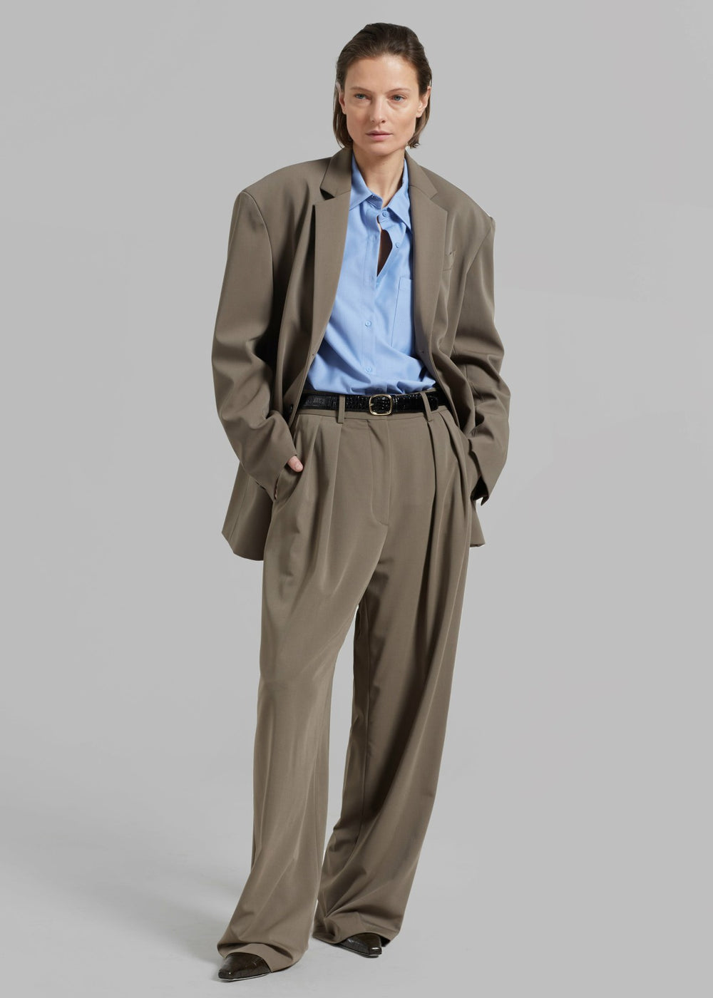 Tansy Pleated Trousers - Olive
